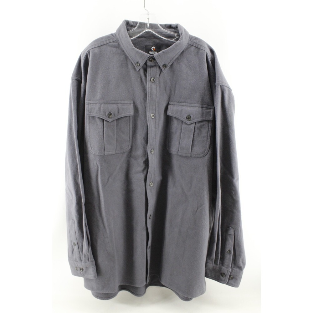 Guide Gear Heavyweight Chamois Flannel Shirt Mens 3XL Gray Button Long‎ Sleeve